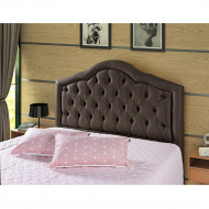 Cabeceira Cama Box Casal 1,95m Estofada Veneza Com Framer Veludo Pavia - Marrom