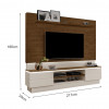 Estante Home Para Sala De Tv London Até 75 Polegadas Com Prateleira E Led - Malbec / Off White - 3