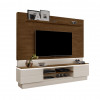 Estante Home Para Sala De Tv London Até 75 Polegadas Com Prateleira E Led - Malbec / Off White - 2